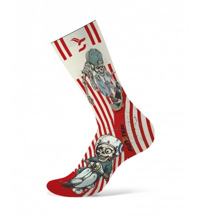 Calcetines FunStep Cycling Blanco Roto/Rojo